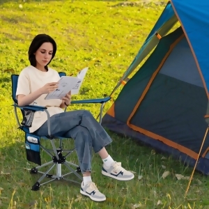 Total Tactic Np11931bl 360 deg Swivel Hunting Chair Portable Foldable Hunting Chair with Mesh Cup Holder & Storage Pockets - Blue - All