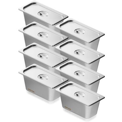 Vevor 13FCCPBXG8JTBFFA9V0 Anti-Jam Hotel Steam Pan with Lid, Pack of 8 