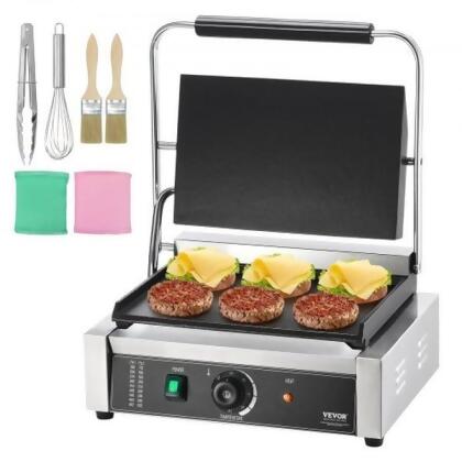 Vevor DYYBDBL139YCMVTHBV1 14 x 9 in. Commercial Panini Press Grill Electric Sandwich Maker Griddle Plate 