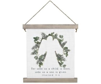 Sincere Surroundings 359705 Child Is Born Angel Hanging Canvas - 10 x 17 in. 