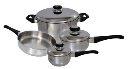 Cuisine 10427 7 Piece Cuisine Heavy Gauge Stainless Steel Cookware 