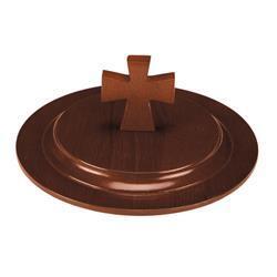 Christian Brands Church Supply WS386 Walnut Stain Bread Plate Lid 