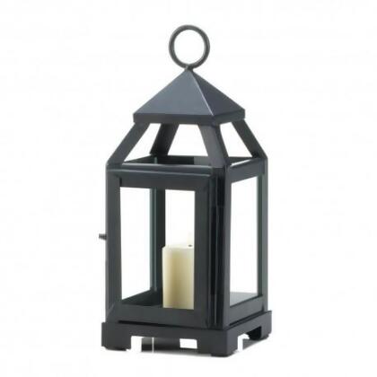 Gallery of Lighting 10018083 Mini Contemporary Candle Lantern, Black 
