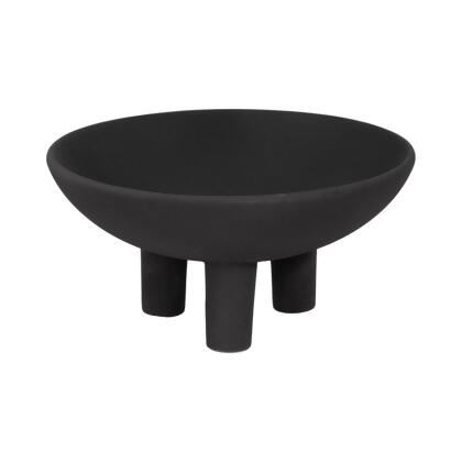 Sagebrook Home 20453-02 11 in. Textured Footed Bowl - Black 