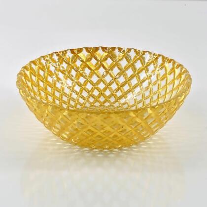 Red Pomegranate Collection R1651-1 Pavo Gilded Glass Side Bowl, Gold - Set of 6 