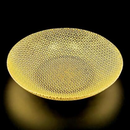 Red Pomegranate Collection R1444-1 Cabana Gilded Glass Soup Plate, Gold - Set of 4 