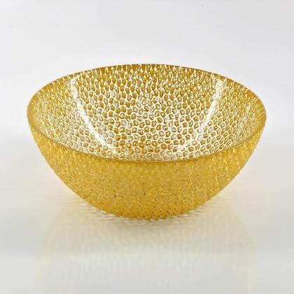 Red Pomegranate Collection R1241-1 Cabana Gilded Glass Side Bowl, Gold 