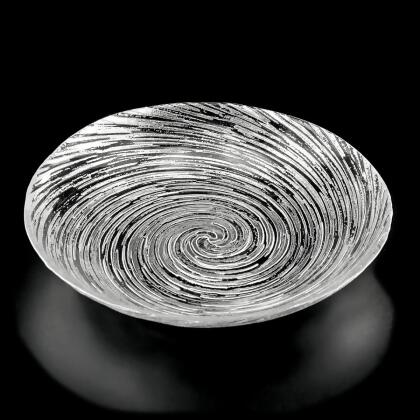Red Pomegranate Collection R1634-2 Volute Gilded Glass Soup Plate, Silver - Set of 6 