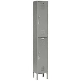 Global Industrial 652146GY 12 x 15 x 36 in. Double Tier Capital Locker with 2 Door Assembled, Gray 