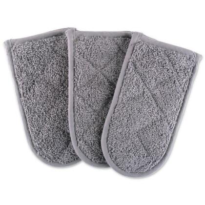 Design Imports Gray Terry Pan Handle Set of 3 