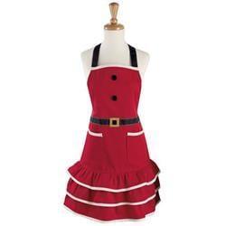 Design Imports Stripe Chef Apron Tango Red 