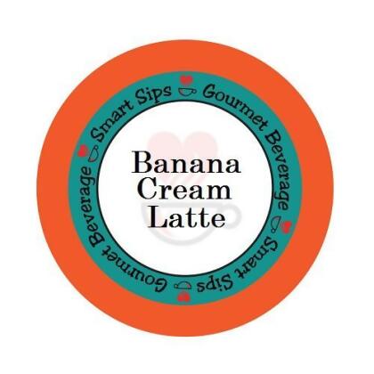 Smart Sips Coffee LATBANCREA24 Banana Cream Latte & 24 Single Serve Cups for All Keurig K-Cup Brewers 