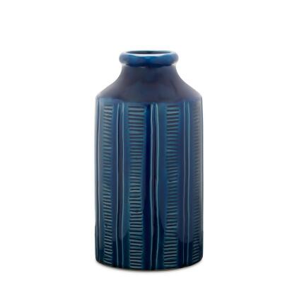 Melrose International 85263DS 10 in. Decorative Terra Cotta Vase, Cool Blue 