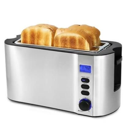 Elite ECT4405 4-Slice Digital Stainless Steel Long-Slot Toaster - Stainless Steel