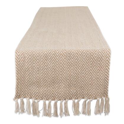 Design Imports CAMZ11280 72 in. Stone Handloom Chevron Table Runner 