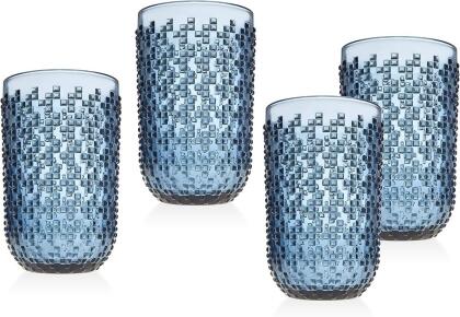 Godinger 44684 12 oz Alba Highball Glasses - Blue - Set of 4 