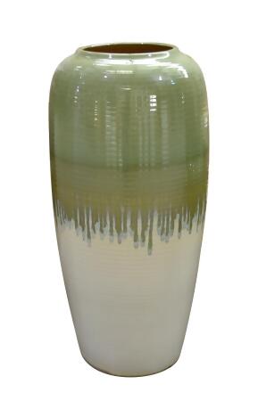 AFD Home 12005606 Avocado Medium Ceramic Vase - Green & White 