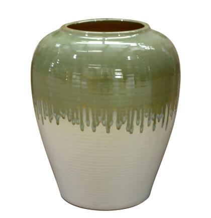 AFD Home 12005607 15 dia. x 19.5 in. Avocado Vase, Green & White - Small 