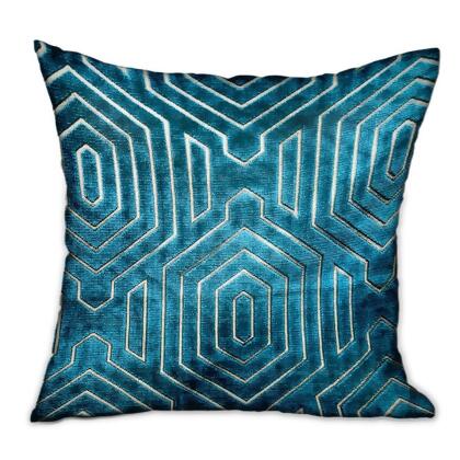 Plutus Brands PBRA2345-1818-DP 18 x 18 in. Cerulean Velvet Blue Geometric Luxury Throw Pillow 