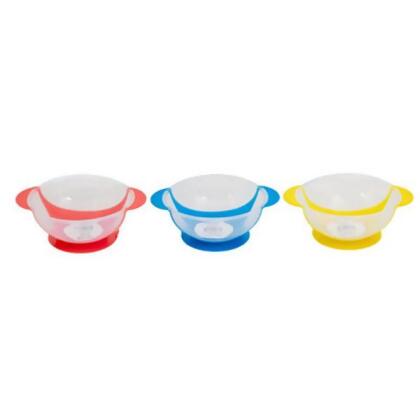 Regent Products G41367 6.42 x 4.7 x 2.17 in. 13.5 oz Bowl with Suction PET Kids, 3 Assorted Color - Blue, Pink & Yellow - Pack of 36 