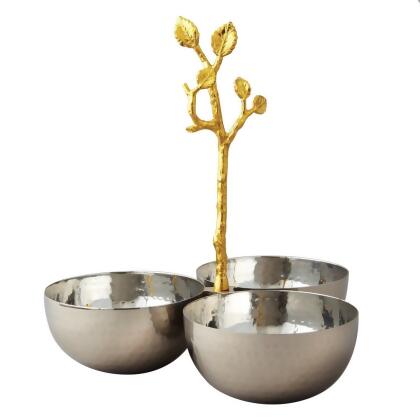 Leeber 70023 8.25 watt Golden Vine Hammered Triple Bowl 