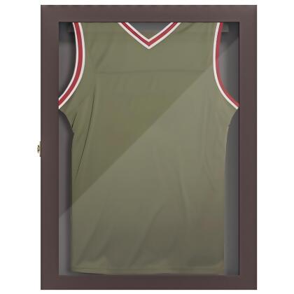 212 Main AC0-001V81DR Homcom 23.5 x 31.5 in. Sports Jersey Display Case UV Protection Frame Wall Mount - Brown 