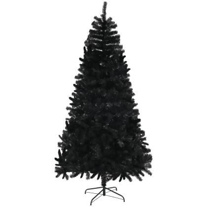 212 Main 830-865V03BK Homcom 9ft Unlit Artificial Black Christmas Tree, Holiday Decor with 2132 Branch Tips, Auto Open & Steel Base 