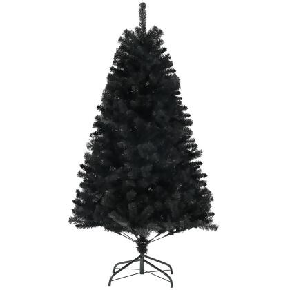 212 Main 830-865V01BK Homcom 6ft Unlit Artificial White Christmas Tree, Holiday Decor with 1000 Branch Tips, Auto Open & Steel Base - Black 