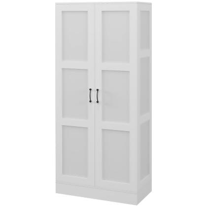 212 Main 838-430V80WT Homcom 71 in. Tall Storage Cabinet with Movable Shelves - White 