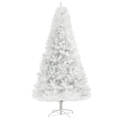 212 Main 830-865V01WT Homcom 6ft Unlit Artificial White Christmas Tree, Holiday Decor with 1000 Branch Tips, Auto Open & Steel Base 