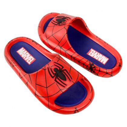 Spider-Man 872390-size7-8 Webbed Logo Mens Cloud Comfort Foam Slide Sandals - Size 7-8