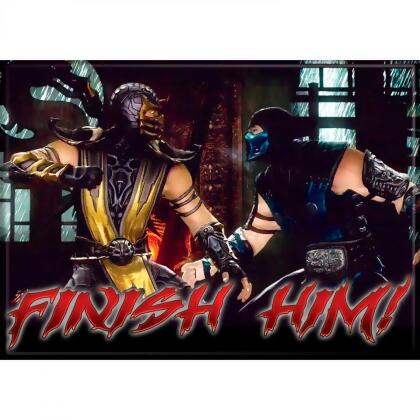 Mortal Kombat 887606 Mortal Kombat Scorpion & Sub Zero Finish Him Magnet 