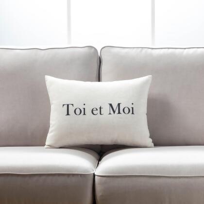 MDR Trading Inc. HU-LV1420JTTEMOF Toi Et Moi Text On White With Feather Down Insert Pillow 