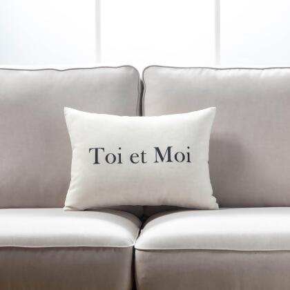 MDR Trading Inc. HU-LV1420JTTEMXX Toi Et Moi Text On White Pillow Cover 