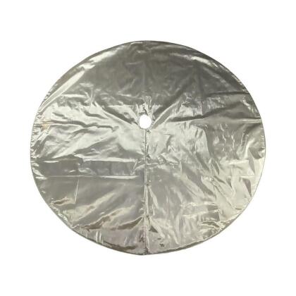 Vickerman QTX24033 84 in. Metallic Christmas Tree Skirt, Silver 