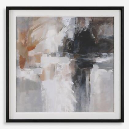 Uttermost 32347 Wings Neutral Abstract Framed Print, Gray, Black & White 