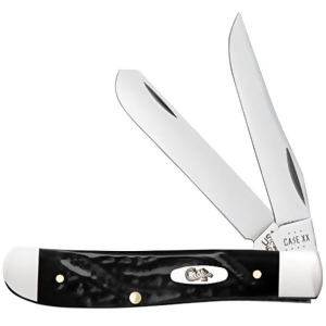 Case Cutlery C18237 15.5 in. Mini Trapper Rough Black Synthetic Stainless Pocket Knife - All