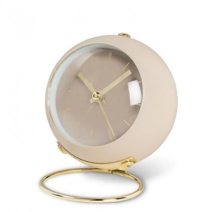 MDR Trading Inc. AB-27-TIKTOK-203-TAUPE Taupe Ball With Gold Loop Stand Alarm Clock 
