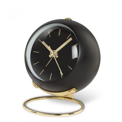 MDR Trading Inc. AB-27-TIKTOK-203-BLK Black Ball With Gold Loop Stand Alarm Clock 