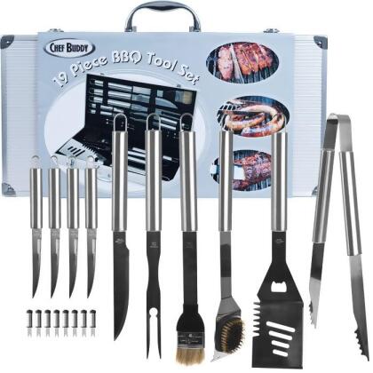 Chef Buddy-T 75-4274B Chef BuddyT 19 Piece Heavy Duty BBQ Set with Case 