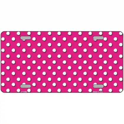 Smart Blonde LLP-4366 24 x 12 in. Pink White Polka Dot Metal Novelty License Plate 
