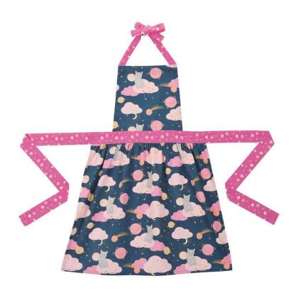 Peking Handicraft 02TAC59C 28 x 34 in. Cosmic Cat Digital Print Apron, Multi Color - Pack of 2 