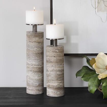 Uttermost 18186 Shadow Stone Candleholders - Set of 2 