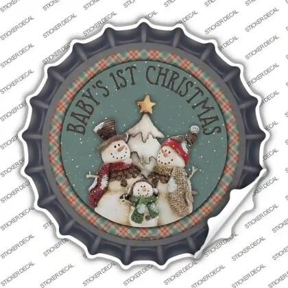 Smart Blonde BC-1572s-S Babys First Christmas Novelty Bottle Cap Sticker Decal - Small 