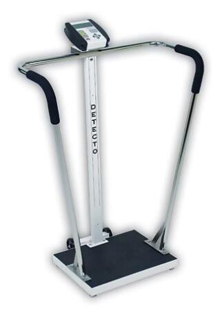 Detecto 6855 Platform 18 in. x 14 in. x 1.75 in. Portable High Capacity Digital Scale 600 Lb X .2 Lb- 270 Kg X.1 Kg Wrap Around Tubular Handrails 