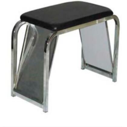 Amko Displays B811954 Shoe Metal Bench with Mirror - 30 x 14 x 19 in. - Black & Chrome 