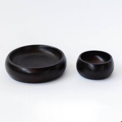 MDR Trading Inc. FP-IMW-027 Set Of 2 Round Black Painted Decorative Bowls 
