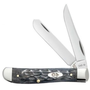 Case Cutlery C58414 15.5 in. 2 Blade Pocket Worn Crandall Jigged Gray Bone Mini Trapper Carbon Steel Pocket Knife - All