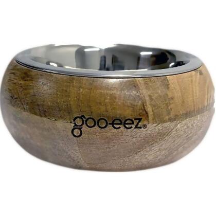 Goo-Eez GZ1039 S Rounded Mango Wood Bowl - Stainless Steel - Small - Case of 24 