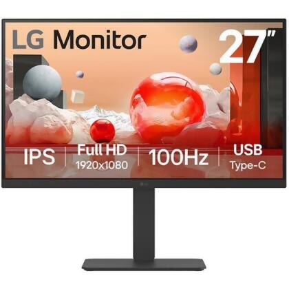 LG Electronics 27BA650-B 27 in. IPS 100 Hz 1920 x 1080 16-9 1300-1 HDMI DP1 USB Type-C Monitor with Built-in Speakers, Black